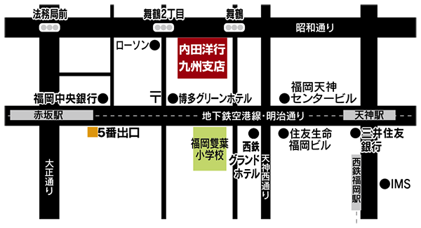 株式会社内田洋行 九州支店への地図