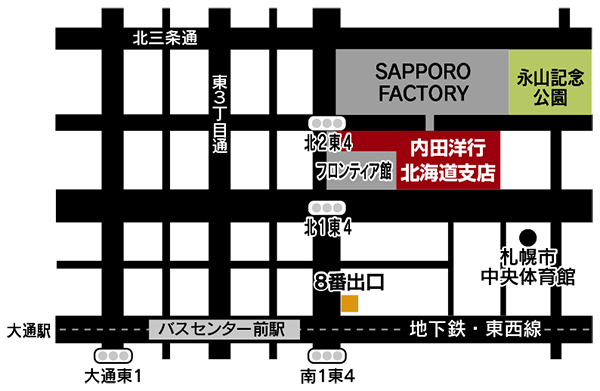札幌ユビキタス協創広場 U-calaへの地図