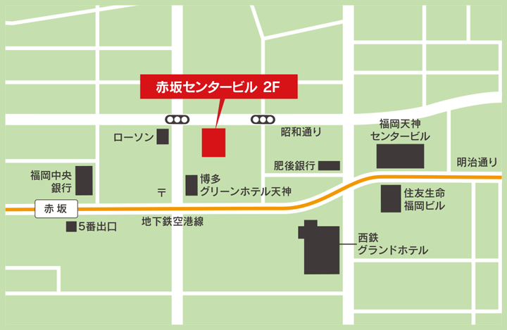 福岡ユビキタス協創広場 CANVASへの地図